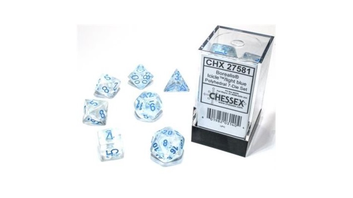 7 dés polyhédriques - Chessex Games Borealis